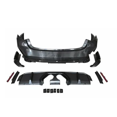 M3-Style Rear Bumper Body Kit With Exhaust System for BMW 3 Series G20 PP Bumper Stainless Steel Exhaust With Carbon Fiber Tips