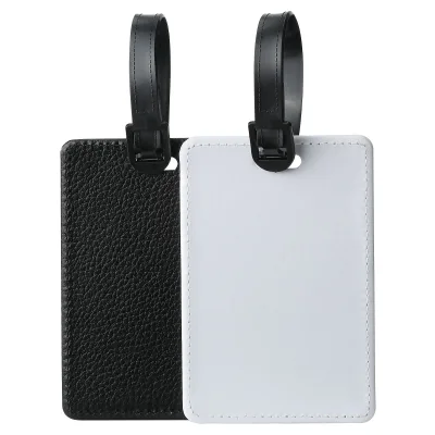 Customize Sublimation Print Luggage Tag  Blank PU Leather Suitcase Tags Travel Accessories Name ID Address Tags