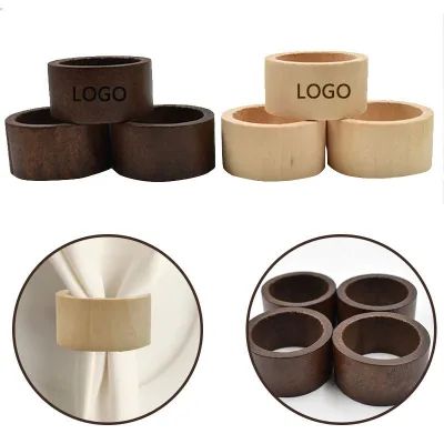 Engraving Names Wood Rings Napkin Holders Buckles for Dining, Anniversary, Birthday, Christmas