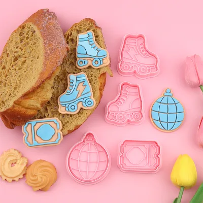 Global Travel Series Plastic Biscuit Mold 3D Cartoon Earth Roller Skating Eco-Friendly DIY Printed Cake