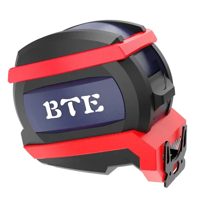 Bte Special Design 32mm Width High Straightness Metric Measuring Tape High Impact ABS Case Custom Logo 10m Range Attached Light