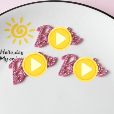 Correct Famous Brand Logo Designer Charms with Rhinestone Junk Phone Case Charms DIY Decorative Accessories Fashion Resin Charms