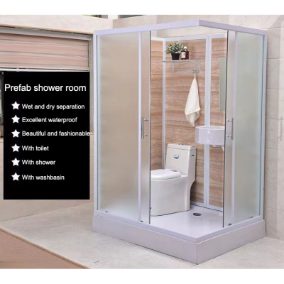HDSAFE All-in-One Portable Bathroom Units for Indoor and Outdoor Square Sliding Style Hotel Shower Room and Toilet Combo