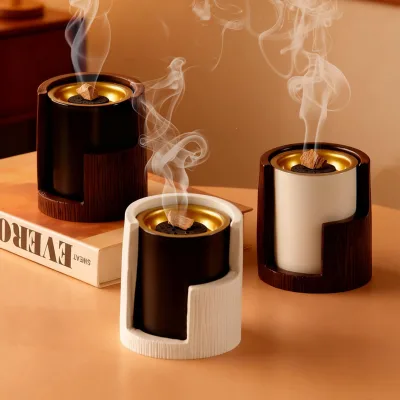 Modern Style Middle Eastern Ceramic Incense burner Arab Hand-held Tree Bark Texture Aromatherapy Religious Supplies High Pack