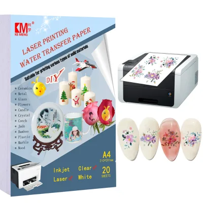 Blanc Water Dipping Laser Water Transfer Film Paper Cold Peel Papier Transfert Paper Film Sheets Waterslide Decal Paper