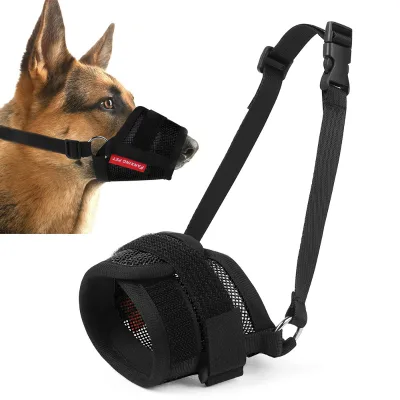 Cross-border New-style Dog Muzzle Mesh Fabric Breathable Anti-escape Comfortable and Soft Available in Stock for Wholesale