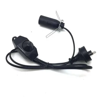 Australia Plug E14 Lamp Holder with Dimmer Switch 2*0.5mm2 Length 1.5m Black Color  with SAA Certificate