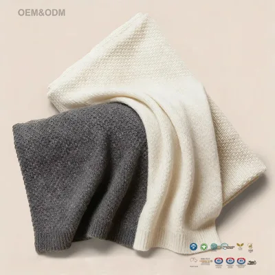 Luxury Cashmere Blanket Wholesale Soft Warm Knitted Throw for Kids and Home Hotel Bedding