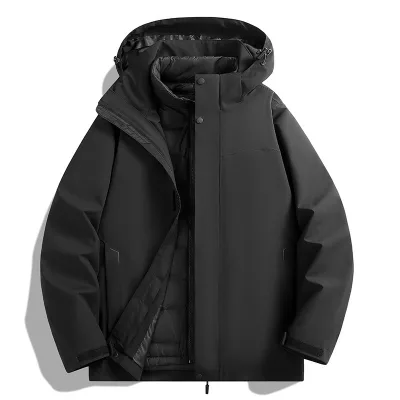 Men's Women's Detachable Three-in-One Outdoor Waterproof Windproof Rain-Resistant Heat-Sealed Mountaineering Zipper XL Jacket
