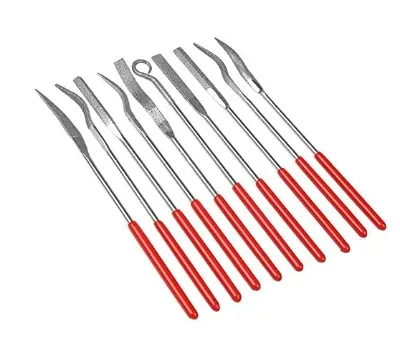 10Pcs/set Jintong OEM Diamond & Steel Needle File 140mm Mini Kit for Stone/Glass/Metal Carving Craft Hand Tools