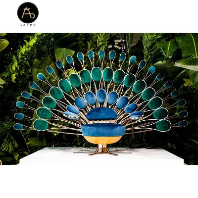 Peacocks Chair Italian Modern Luxury Design Public Area Leisure Dining Room Home Furniture Metal Stainless Steel Size&color