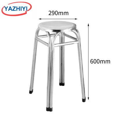YAZHIYI High Type Stainless Steel Patient Stool Round Seat Smooth Surface Anti Vibration Leg Covers