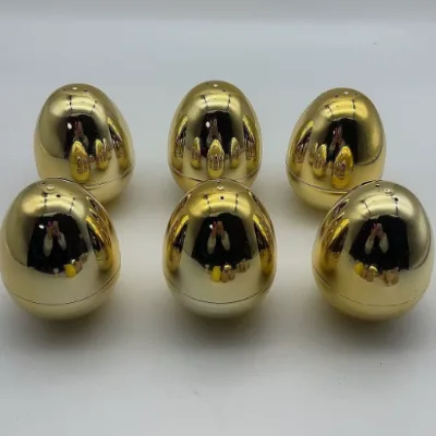 Easter Eco-friendly Handmade Electroplated Golden Plastic Color Children's Gashapon Gift Egg Decoration Toy Set