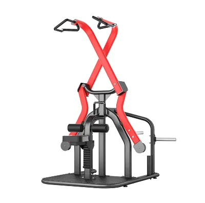 Commercial Double-Track Scissor Lat Pulldown Machine Plate Loaded Back Trainer Dual Function OEM Factory