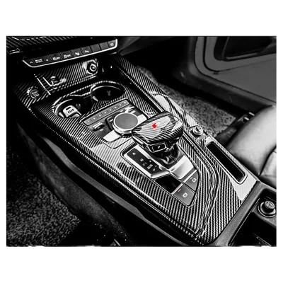 Gear Shift Panel Side Frame Carbon Fiber Decoration Sticker Trim for Audi A4 A5 Car Accessories