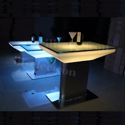 RGB Remote Control Lighting Plastic Led square Lounge Table