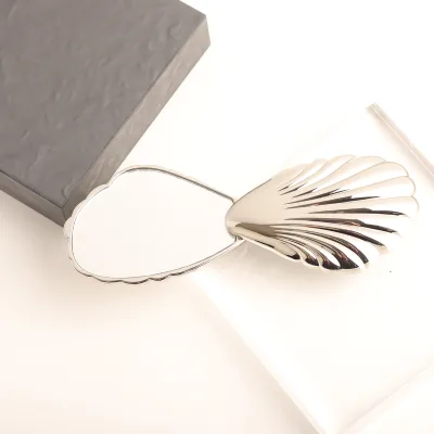 High Quality Shell Cosmetic Mirror Glass Portable Flap Pocket Mirror Hand Held With Compact Makeup Mirror Custom Logo
