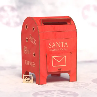Christmas Decoration Wooden Mailbox Letter Box Wood House Mailbox for Bar Coffee Shop Store Decor Ornament