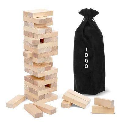 Hot Selling Blocks Tower Wooden Stacking Building Tower Educational Tumbling Tower