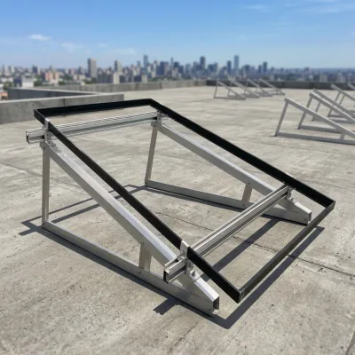 Lightweight Aluminum 6005 T5 Solar Panel Mounting Kit for Flat Concrete Roofs Cement Ballast High Snow Load Capacity Easy