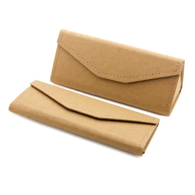 Sunglasses Box Custom Logo Sunglasses Case Packaging Cases Triangle Foldable Kraft Paper Eyeglasses Case