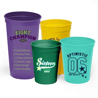 Customized Logo Stadium Cups BPA Free 12OZ Promotion Drinking Beer Cup 750Ml Sporting Recycled Digital Custom Drinking Cups