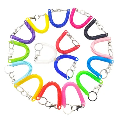 Retractable Coil Spring Keychain Spiral Cord Keychain Holder Durable Coil Springs Keychain Portable for Keys and Tools