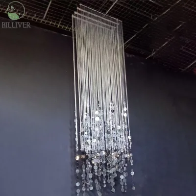 Luxury Prom Decoration Crystal Ceiling Drape Home Party Wedding Decoration Crystal Beads Curtains Ceiling Drapes Decoration