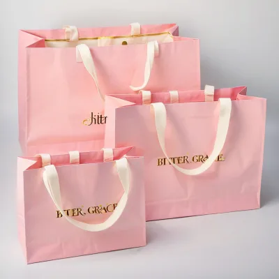 Luxury Paper Bagslogo Print Jewelry Packing Kraft Paper Bagwholesale Paper Bags