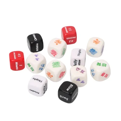 Custom Acrylic 6 Sided Dice D10 D12 and D20 Dice Printed