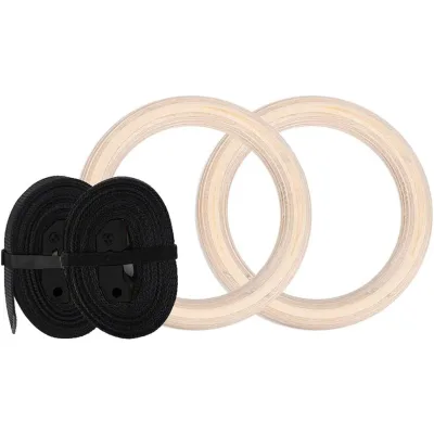Thick High Quality Domestic Wood Exercises Gymnastic Rings