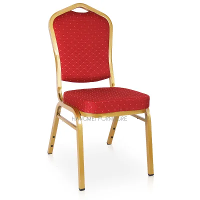 High Quality Wholesale Hotel and Restaurant Iron Fabric Upholstered Padded Stackable Dining Chair for Home Furniture and Events