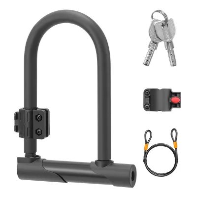 New Design Portable Bicycle U Shape Lock Simple Style Bicycle Lock Steel Wire ABS Bike Lock