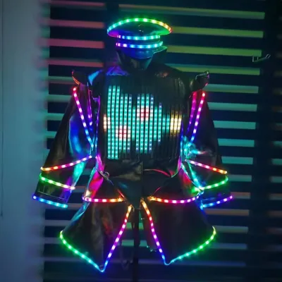 Funny Adult LED Clothes Christmas Suit Performance Light up Colorful Costume