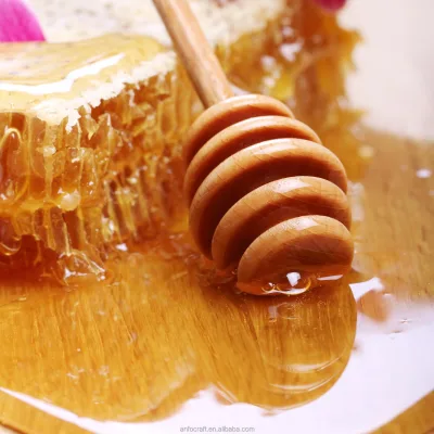 Honey Dipper Sticks Wooden Honeycomb Sticks Honey Stirrer Stick ForJar Dispense Drizzle Honey and Wedding Party Favors Gift