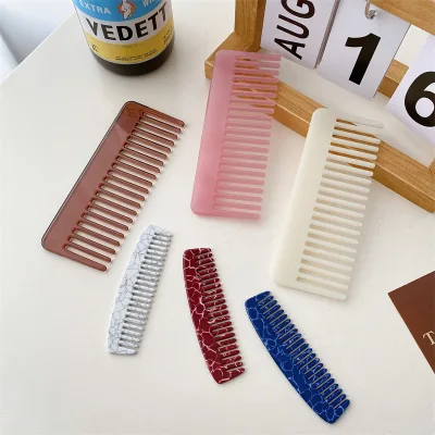 DOWELL Acetate Sheet Solid Color Does Not Hurt Hair Styling Comb Portable Acetate Large Hair Straightener Comb