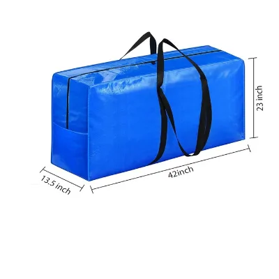Heavy Duty Strong Handles Storage Bags Travelling Camping Packaging PE PP Moving Bag With Zipper
