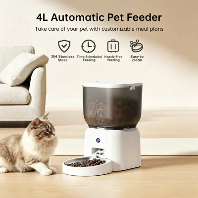 OEM 4L Automatic Dog Feeder With Camera Tuya App Real Time Voice Interactive Cat Food Dispenser Automatic Pet Feeder Large Dog