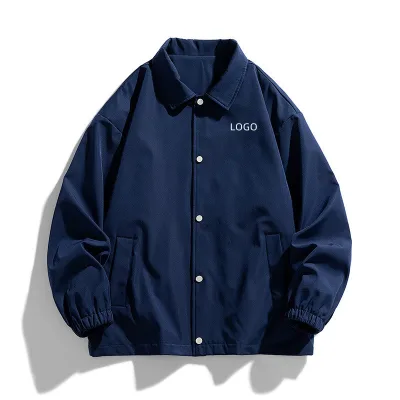 2025 Spring New Trend Men's Casual Long Length Jacket Custom Versatile Loose Plus Size PU Winter Embroidered Coat-Wholesale