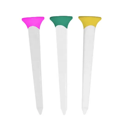 Durable and Stable Plastic Golf Tees with Assorted Colors Sharpened Tee Tip and Rubber Top
