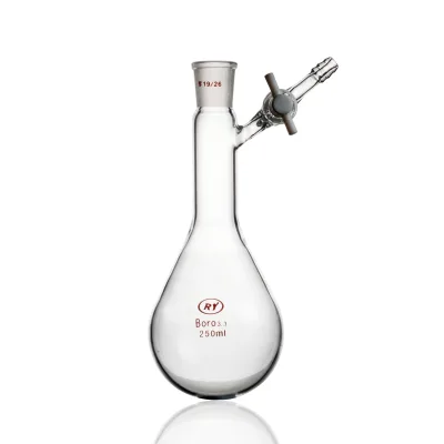 Customized Factory Direct Sale Lab Glassware Modified Schlenk Flask With Glass Ptfe Stopcock for Lab Science Research