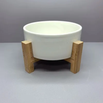 Pet bowl ,Ceramic Pet bowl ,Eco-friendly Durable ceramic Pet food bowl with wood stand