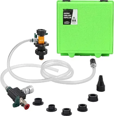 Coolant System Refill Kit 5 Adapters Eliminate Trapped Air Test Radiator and Heating Core Lines for Leaks