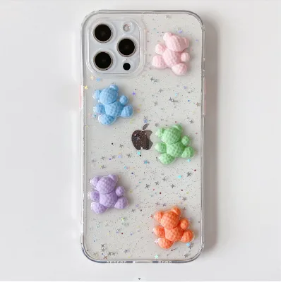 Cartoon Transparent Anti-Fall Phone Case for iPhone 14 Pro Max Compatible 15 Pro Max Huawei 13 Pro Oppo Vivo Tecno Mobiles Flip