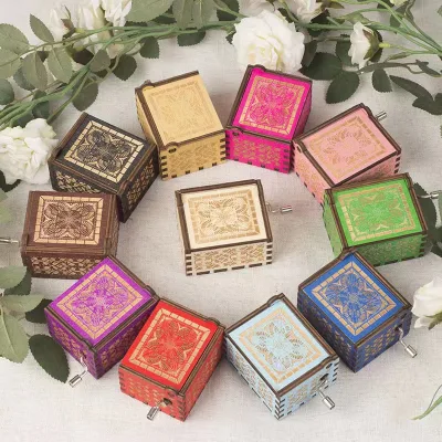 Wooden Custom Song Music Boxes Animated Music Box Mechanical  Wholesale Music Boxes