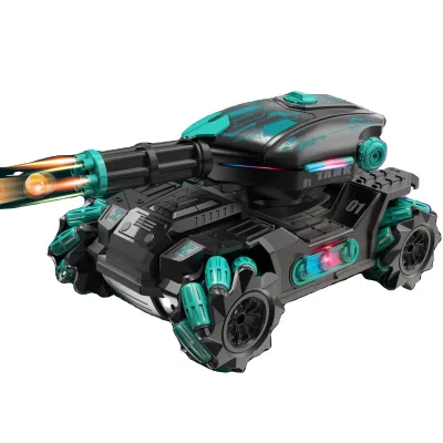 2.4G Watch Remote Control Tank Car With 360 Water Marbles Shooting Cannon High Speed Off-Road 4WD Stunt Functions Rc Car