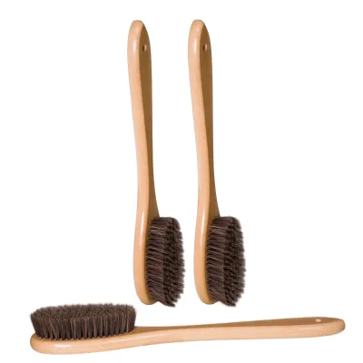 Horsehair Brush Wooden Handle Cleaning Brush for Furniture Clothes Coat Suit Lint Clothe Soft Polishing Tool Car Seat Cloth Care