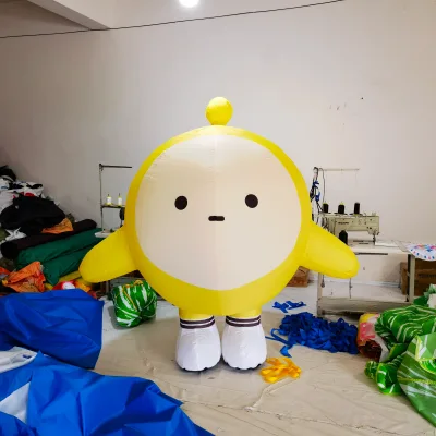 Customized Wearable Yellow Inflatable Cartoon Circular Character