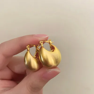 BOYI 2025 France Style High Quality Fashion Jewelry Simple Elegant Brushed Earrings