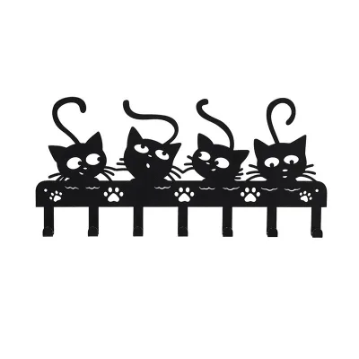 Home Wall Key Coat Hook Holder Decoration Wall Mounted Cloth Hanger Curtain Large Storage Home Single Hook Metal Wall Hanger